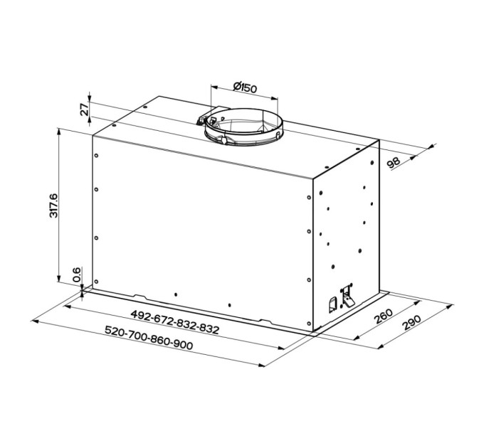 Витяжка кухонна Faber Inka Lux Premium Bk Matt A70 Kl (305.0658.609)