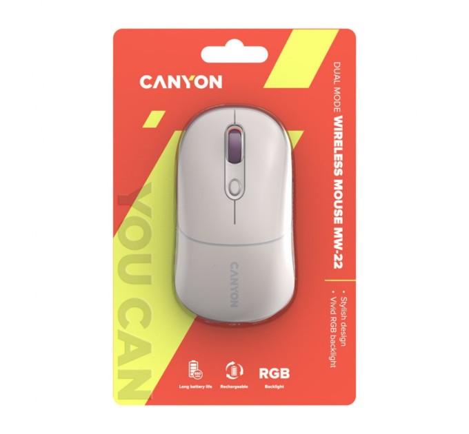 Мишка Canyon MW-22 Dual Band RGB Wireless Rice (CNS-CMSW22RC)