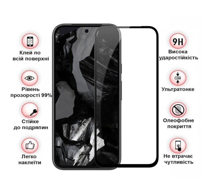 Скло захисне BeCover Google Pixel 8a Black (711663)