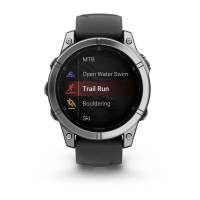 Смарт-годинник Garmin fenix E, 47mm, Stainless Steel/Black, GPS (010-03025-00)