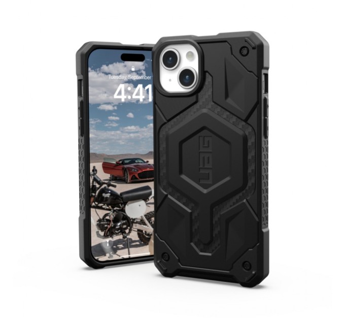 Чехол для мобильного телефона UAG Apple iPhone 15 Plus Monarch Pro Magsafe, Carbon Fiber (114220114242)