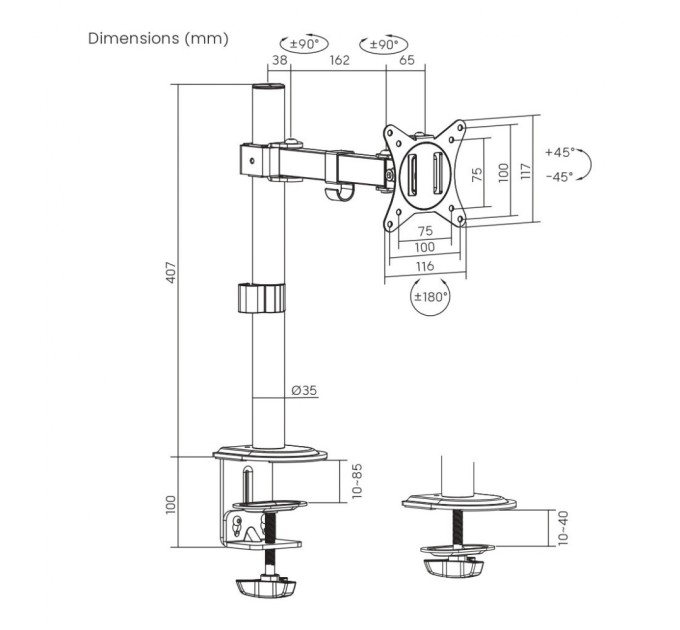 Кронштейн Brateck LDT66-C011