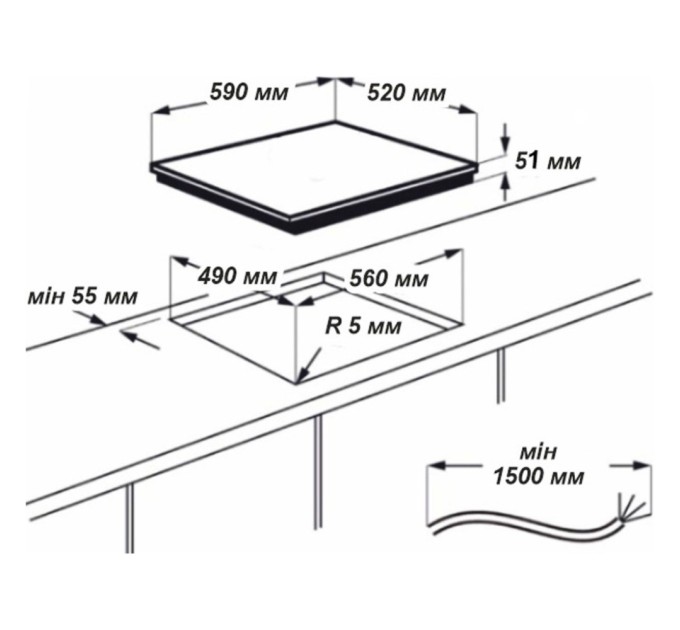 Варочна поверхня Grunhelm GPC 723 BE