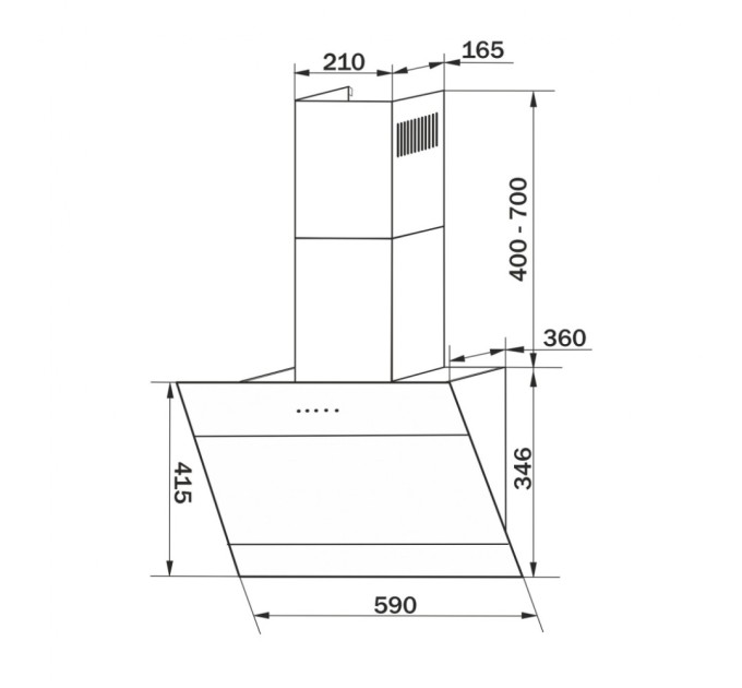 Вытяжка кухонная GRANADO Vivares 603-750 black glass (GCH326311)