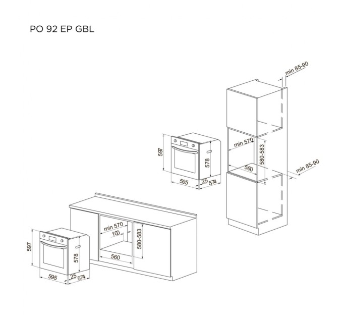 Духова шафа Pyramida PO 92 EP GBL