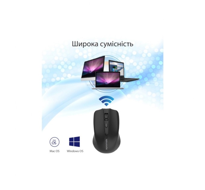 Мишка Promate Clix-8 Wireless Black (clix-8.black)