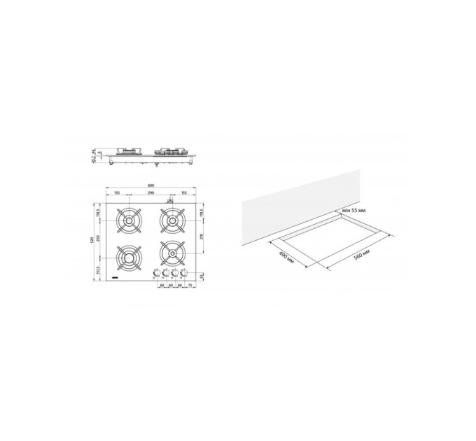 Варочна поверхня Eleyus ASTRA 60 WH CF