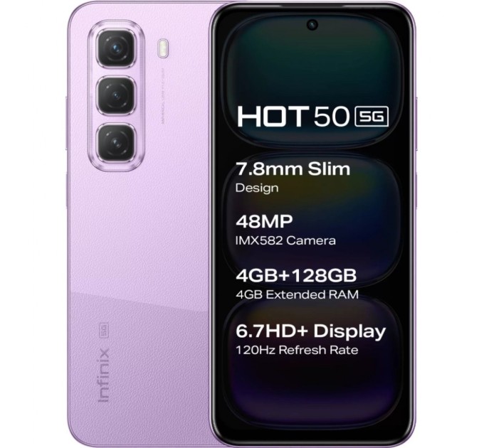 Мобільний телефон Infinix Hot 50 8/128Gb Dreamy Purple (4894947058646)