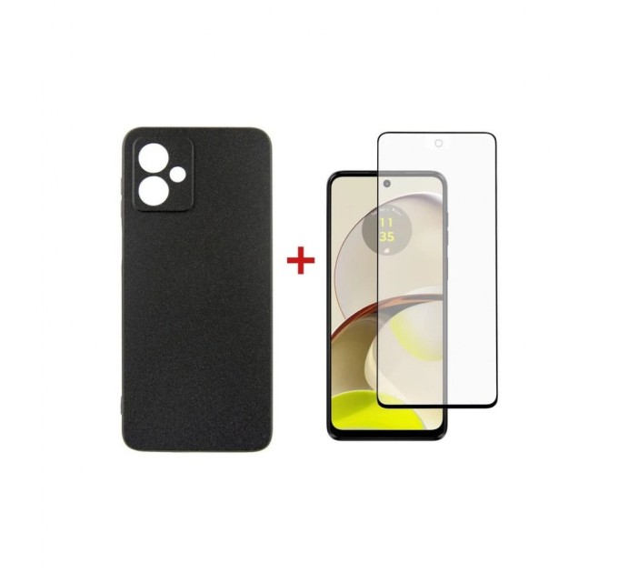 Чохол до мобільного телефона Dengos Kit for Motorola G14 case + glass (Black) (DG-KM-48)