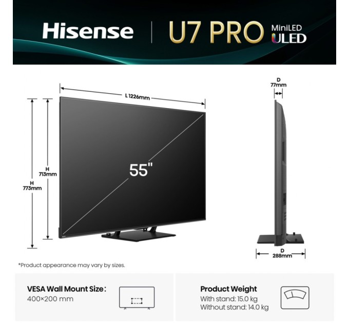 Телевізор Hisense 55U7Q PRO