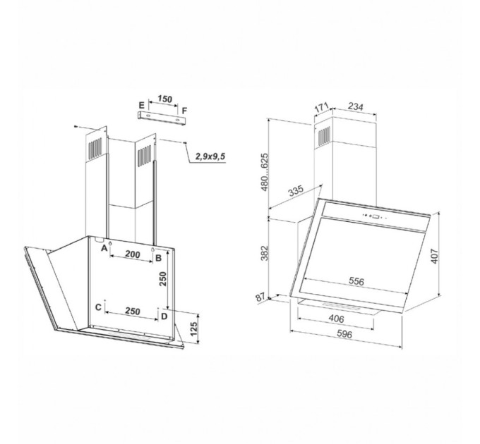 Витяжка кухонна Eleyus KREON 1200 LED 60 BL