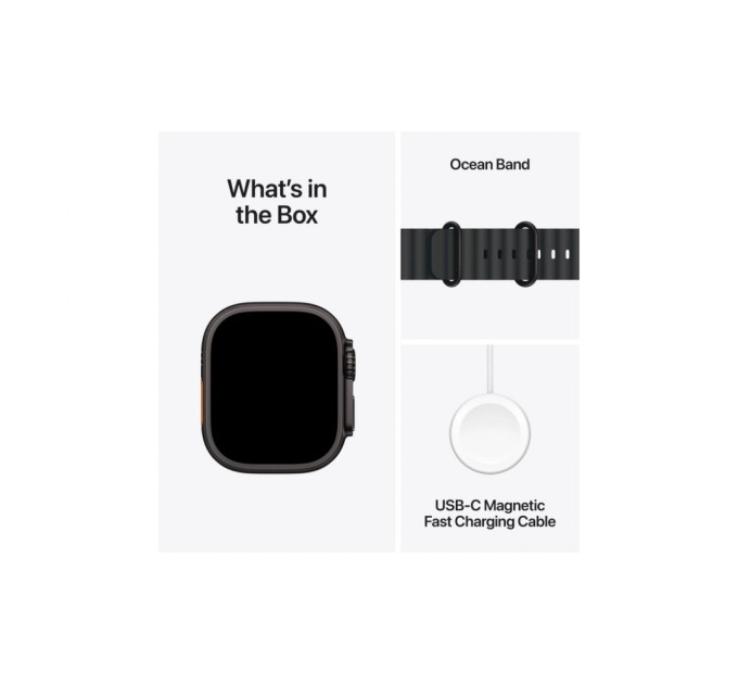 Смарт-годинник Apple Watch Ultra 2 2024 GPS + Cellular 49mm Black Titanium Case with Black Ocean Band (MX4P3UL/A)