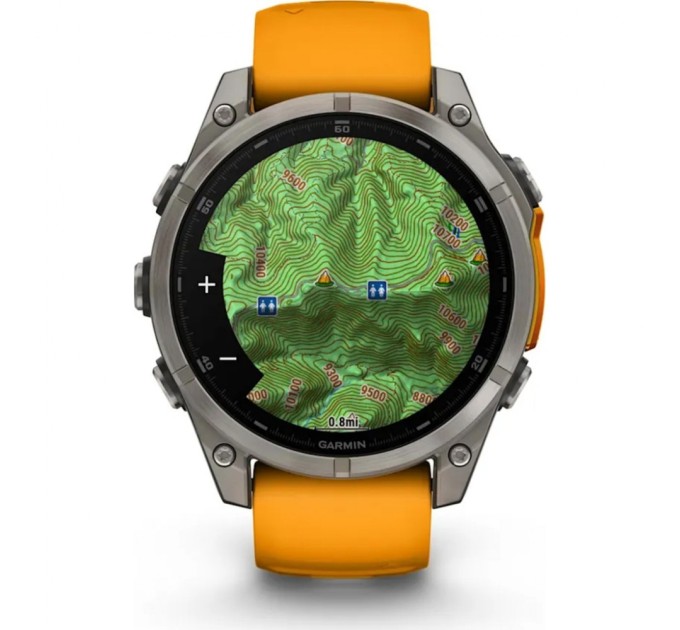 Смарт-годинник Garmin fenix 8 47mm, AMOLED, Saph, Ti/Bare/Grpht, SparkOrg/GrphtBd, (010-02904-11)