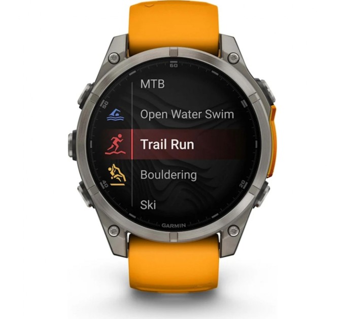 Смарт-годинник Garmin fenix 8 47mm, AMOLED, Saph, Ti/Bare/Grpht, SparkOrg/GrphtBd, (010-02904-11)