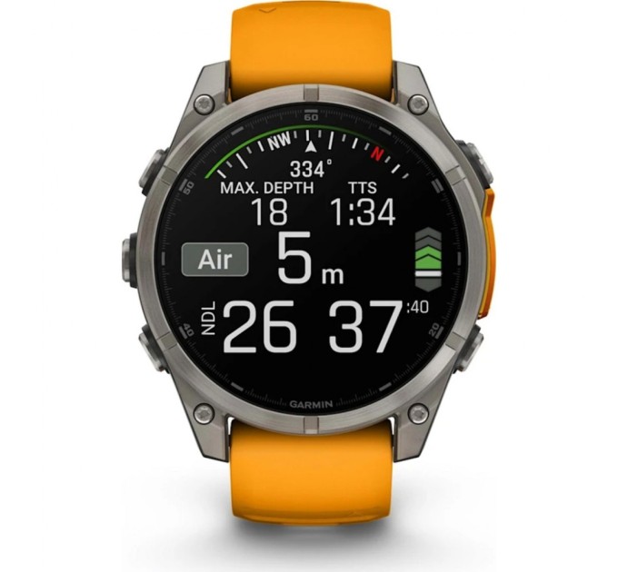 Смарт-годинник Garmin fenix 8 47mm, AMOLED, Saph, Ti/Bare/Grpht, SparkOrg/GrphtBd, (010-02904-11)