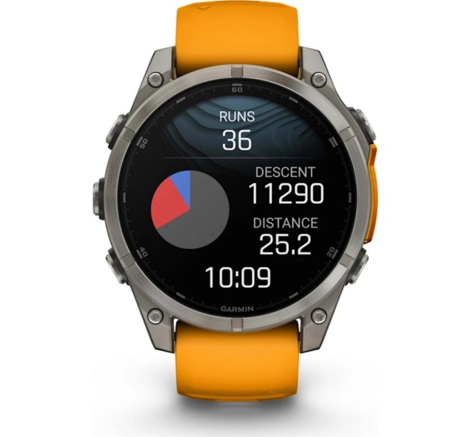 Смарт-годинник Garmin fenix 8 47mm, AMOLED, Saph, Ti/Bare/Grpht, SparkOrg/GrphtBd, (010-02904-11)