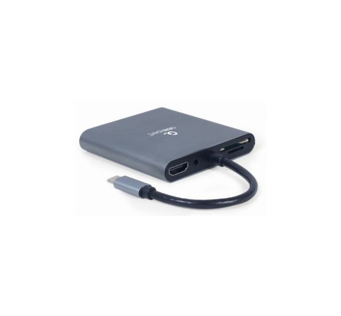 Концентратор Cablexpert USB-C 6-in-1 (Hub3.1/HDMI/VGA/PD/card-reader/audio) (A-CM-COMBO6-01)