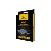 Концентратор Cablexpert USB-C 6-in-1 (Hub3.1/HDMI/VGA/PD/card-reader/audio) (A-CM-COMBO6-01)