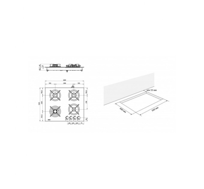 Варочна поверхня Eleyus ASTRA 60 BL CWF