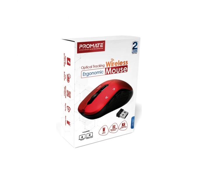 Мишка Promate Slider Wireless Red (slider.red)