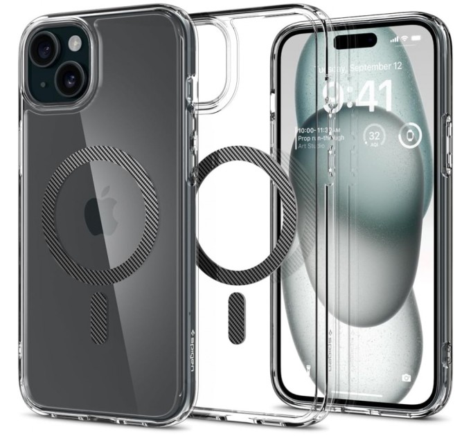 Чохол до мобільного телефона Spigen Apple iPhone 15 Plus Ultra Hybrid MagFit Carbon Fiber (ACS06663)