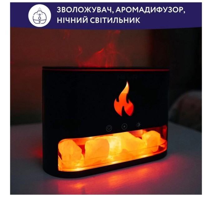 Зволожувач повітря Neor FLAME AROMA 25ML10 BK