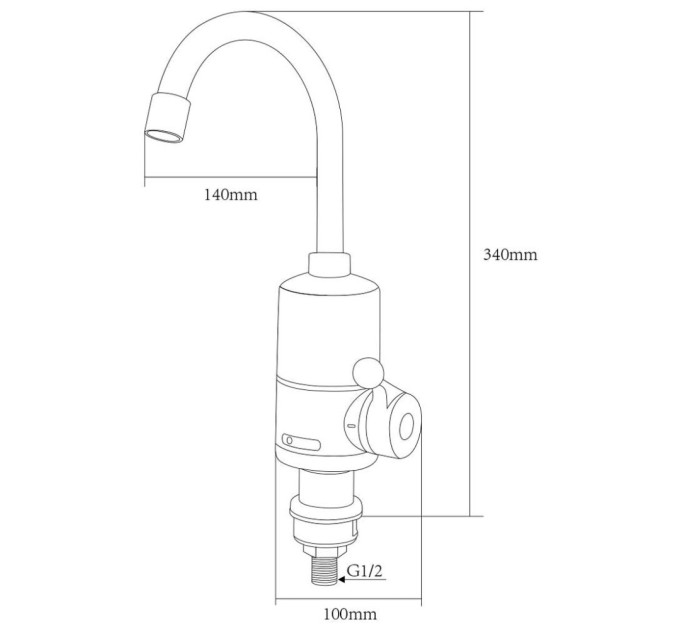 Проточний водонагрівач AQUATICA NZ 3.0кВт 0.4-5бар для кухн (9797113)
