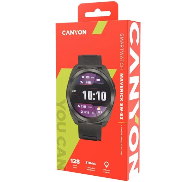 Смарт-годинник Canyon Maveric SW-83 GPS Black (CNS-SW83BB)