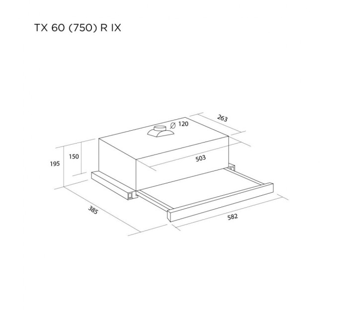 Витяжка кухонна Pyramida TX 60 (750) R IX