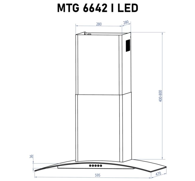 Витяжка кухонна Minola MTG 6642 I LED