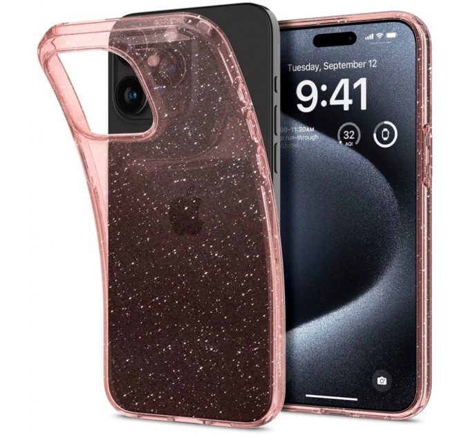 Чохол до мобільного телефона Spigen Apple iPhone 15 Pro Liquid Crystal Glitter Rose Quartz (ACS06702)