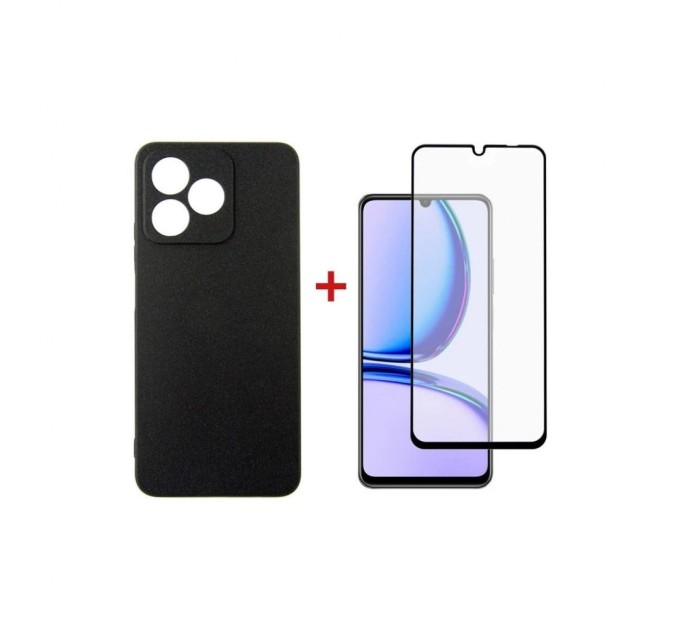 Чохол до мобільного телефона Dengos Kit for Realme C53 case + glass (Black) (DG-KM-47)