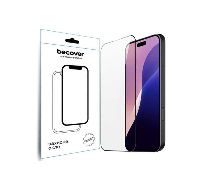 Скло захисне BeCover Apple iPhone 16 Pro Max Black (712125)