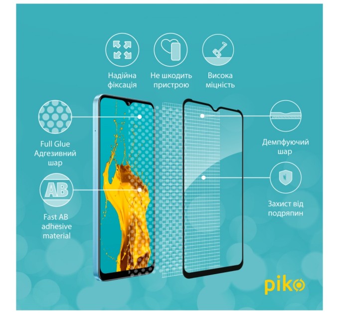 Стекло защитное Piko Full Glue Realme C30S (1283126551925)