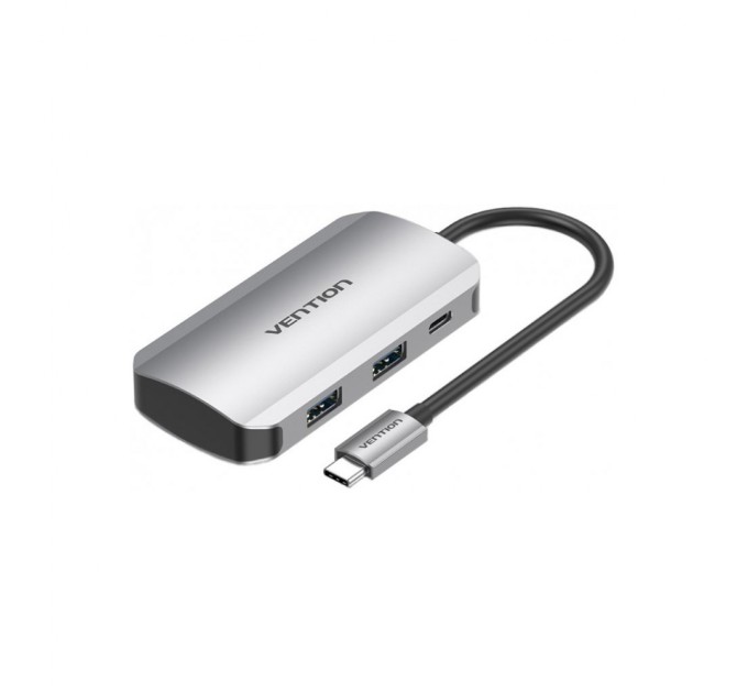 Концентратор Vention USB3.1 Type-C --> USB 3.0x4/PD 100W Hub 5-in-1 (TNBHB)