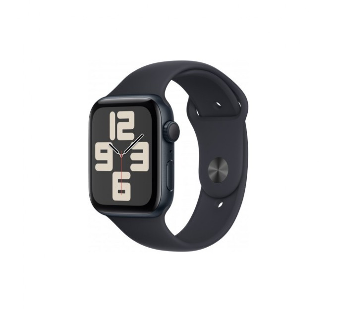 Смарт-годинник Apple Watch SE 2023 GPS 44mm Midnight Aluminium Case with Midnight Sport Band - M/L (MRE93QP/A)