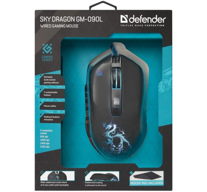 Мышка Defender Sky Dragon GM-090L Black (52090)