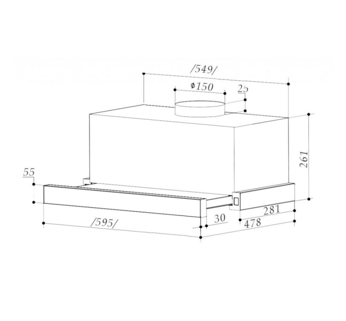 Витяжка кухонна Interline SLIM ULTRA X/S A/60 (SLIMULTRAX/SA/60)