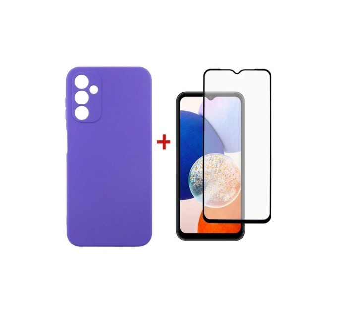 Чохол до мобільного телефона Dengos Kit for Samsung Galaxy A14 5G case + glass (Purple) (DG-KM-13)