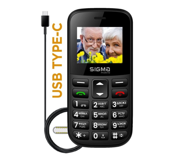 Мобільний телефон Sigma Comfort 50 EASY TYPE-C Black (4827798585214)