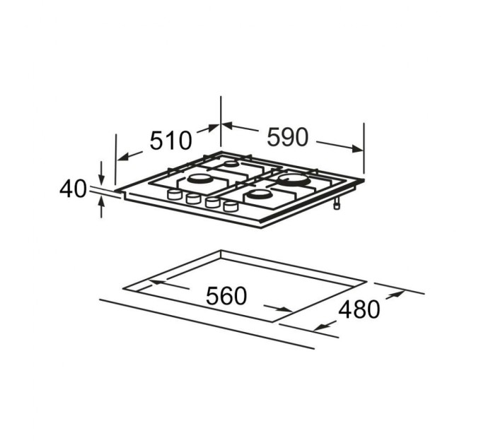 Варочна поверхня Interline HGS 563 FGK XM