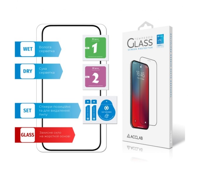 Скло захисне ACCLAB Full Glue Apple iPhone 15 Pro (1283126575389)