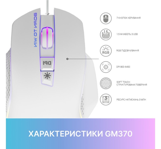 Мишка GamePro GM370 USB White (GM370)