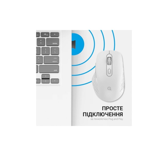 Мишка OfficePro M230W Silent Click Wireless/Bluetooth White (M230W)