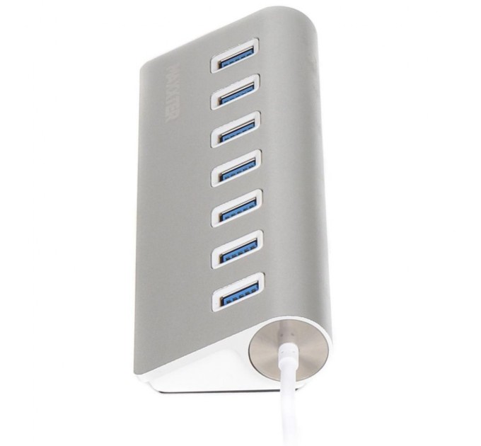 Концентратор Maxxter USB 3.0 Type-A 7 ports silver (HU3A-7P-01)