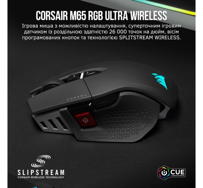 Мышка Corsair M65 RGB Ultra Wireless/USB Black (CH-9319411-EU2)