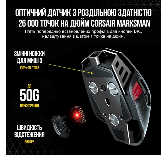 Мышка Corsair M65 RGB Ultra Wireless/USB Black (CH-9319411-EU2)