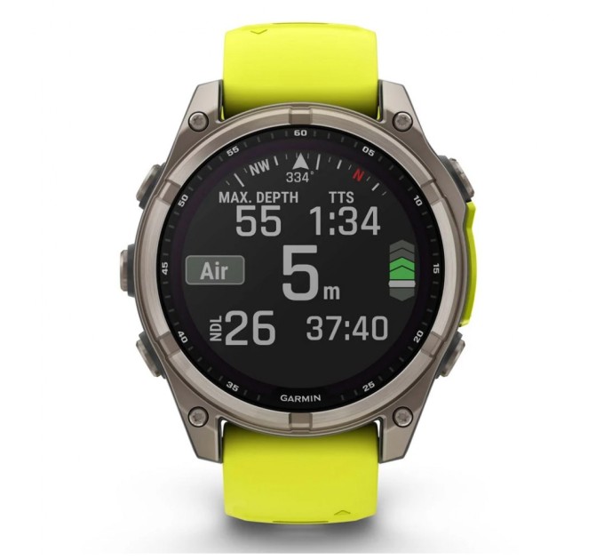 Смарт-годинник Garmin fenix 8 47mm,Saph Solar, BareTi/Graphite,AmpYe/GrphBnd (010-02906-21)