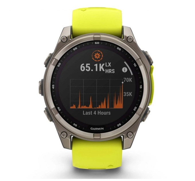 Смарт-годинник Garmin fenix 8 47mm,Saph Solar, BareTi/Graphite,AmpYe/GrphBnd (010-02906-21)