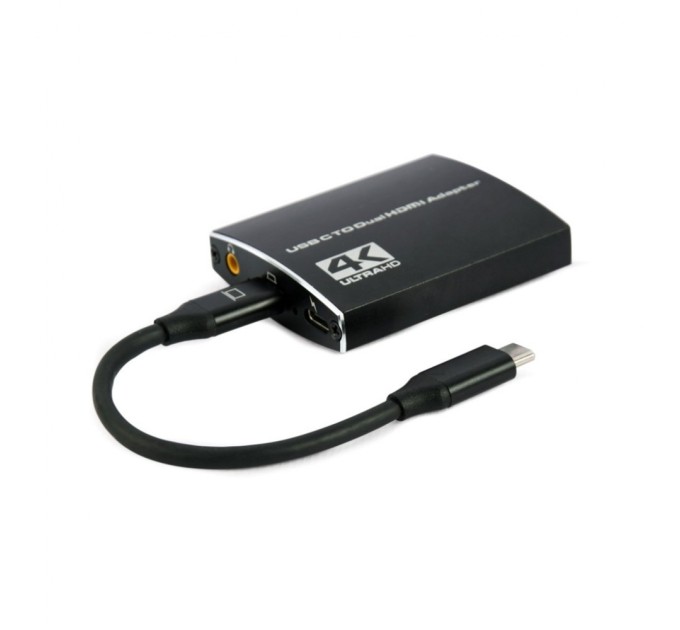 Концентратор Cablexpert USB-C to 2 HDMI (2 ind. screens)/PD/Аudio 3.5mm (A-CM-HDMIF2-01)